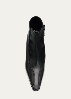 Manolo Blahnik90mm Milleta Leather Ankle Boots