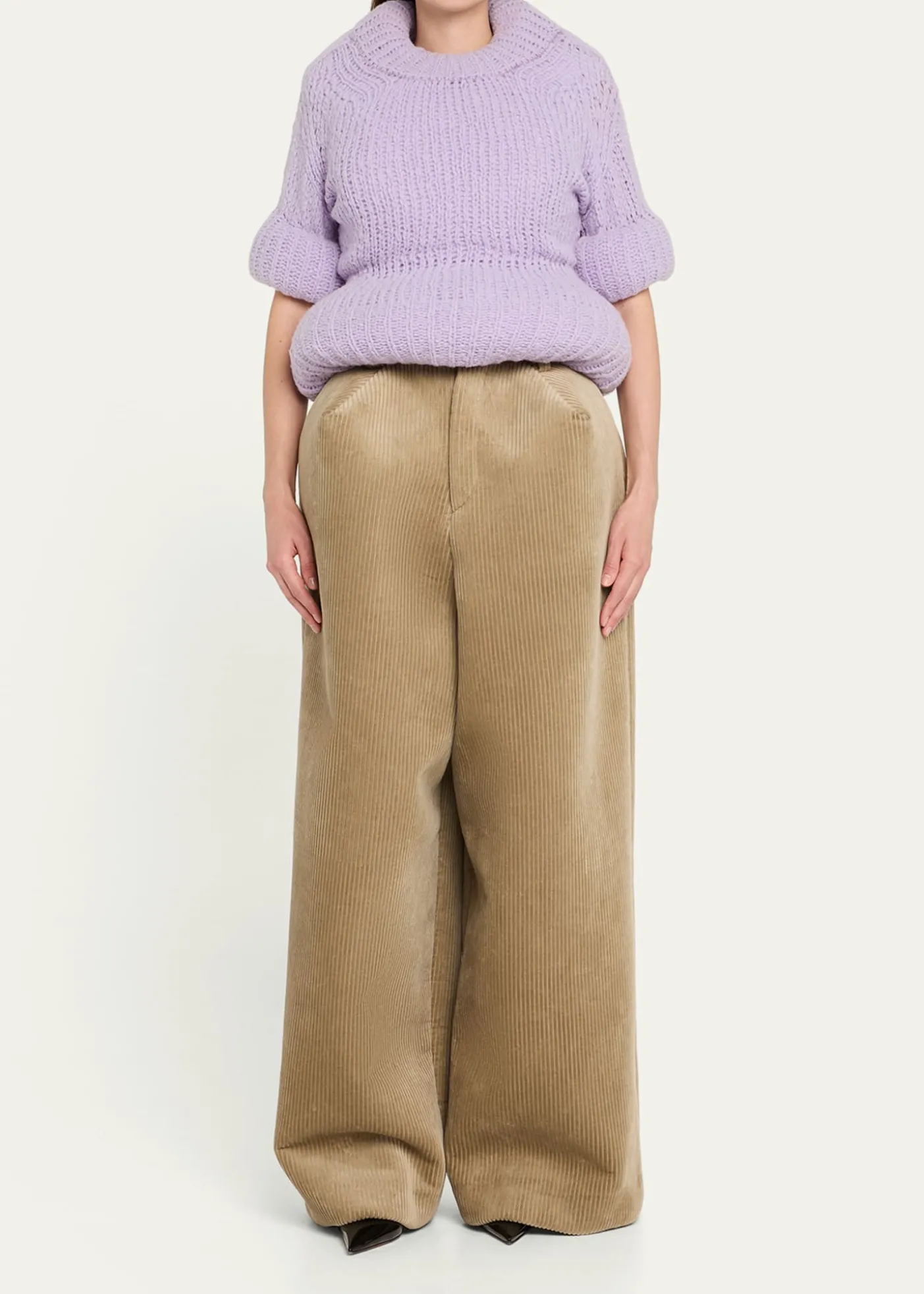 Marc Jacobs RunwayPadded Peplum Short-Sleeve Sweater