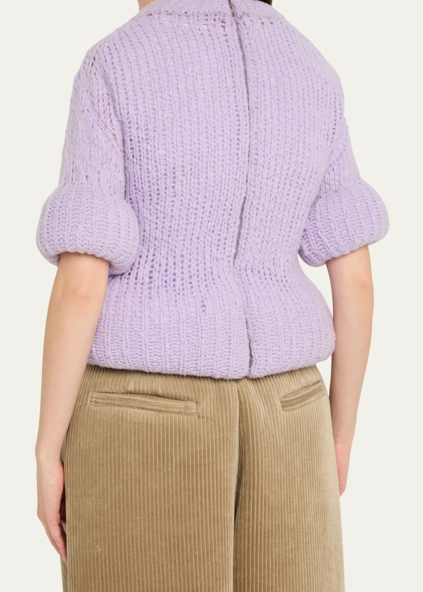 Marc Jacobs RunwayPadded Peplum Short-Sleeve Sweater