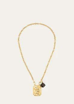 Marie LichtenbergDragon Scapular and Ebony Dado Pendants on Rosa Classic Chain Necklace