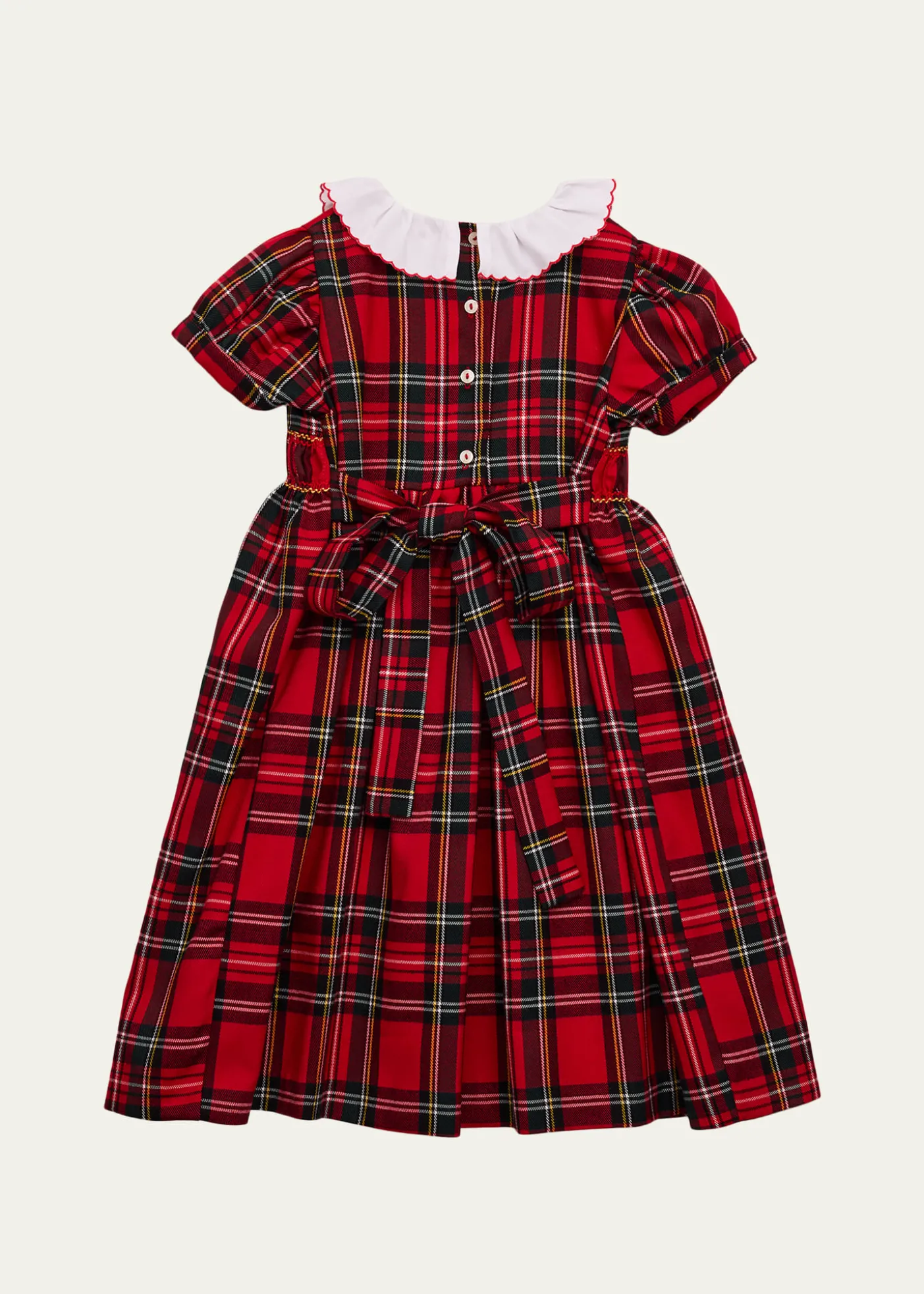 Mariella FerrariGirl's Smocked Cotton Plaid Dress, Size 4-12