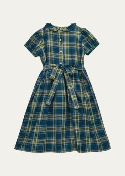 Mariella FerrariGirl's Smocked Cotton Plaid Dress, Size 3-12