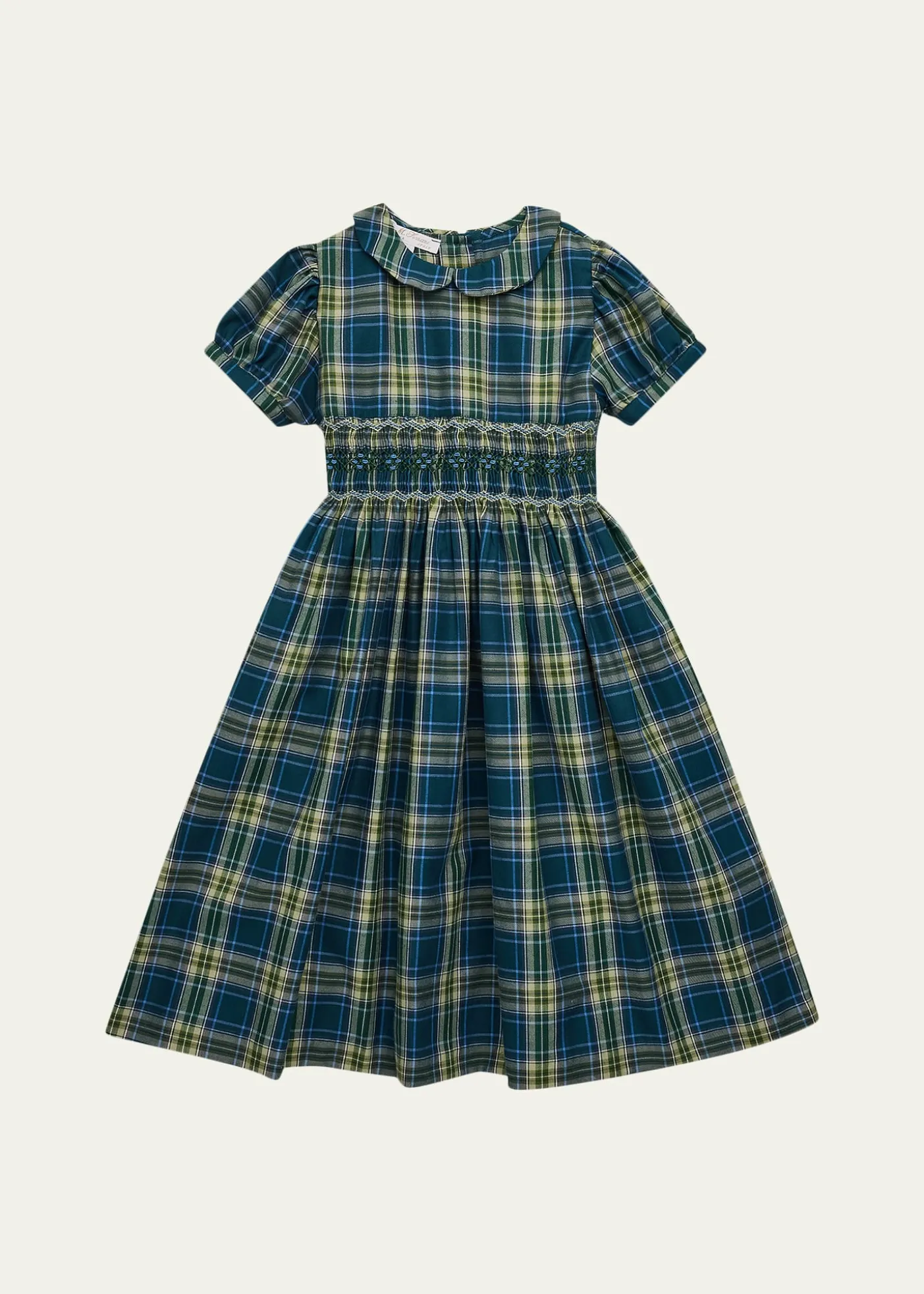 Mariella FerrariGirl's Smocked Cotton Plaid Dress, Size 3-12