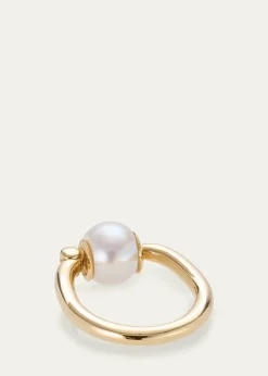 Marla AaronPearl Trundle Lock Ring in 18K Yellow Gold