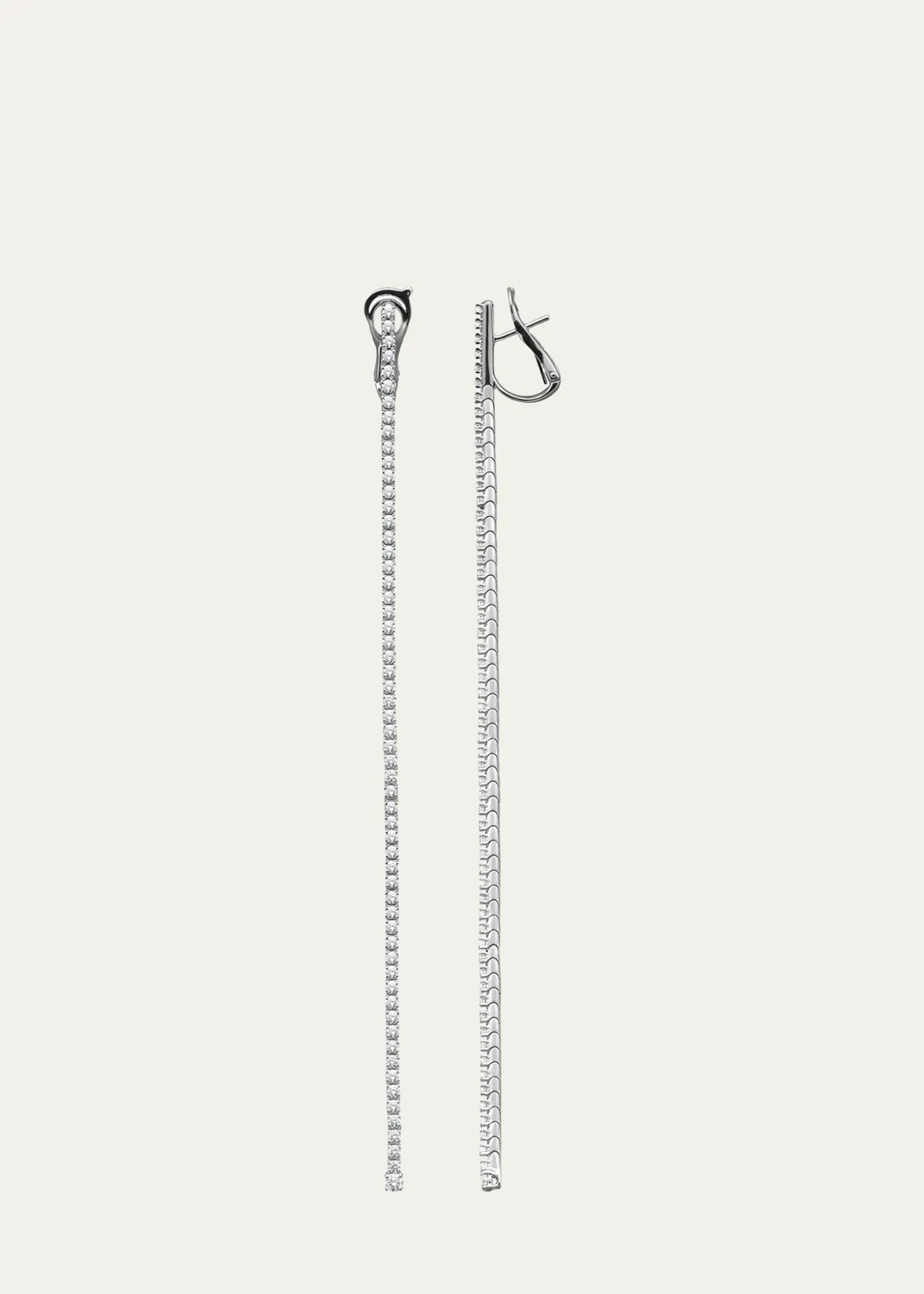 Mattia Cielo18K White Gold Thick Diamond Tennis Earrings