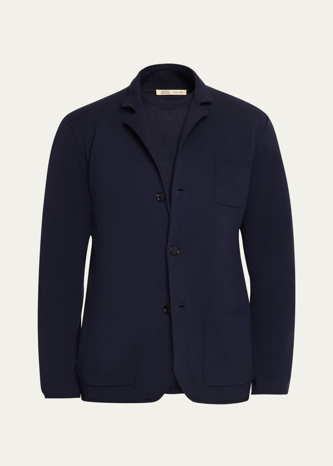 Maurizio BaldassariMen's Cashmere Knit Patch-Pocket Blazer