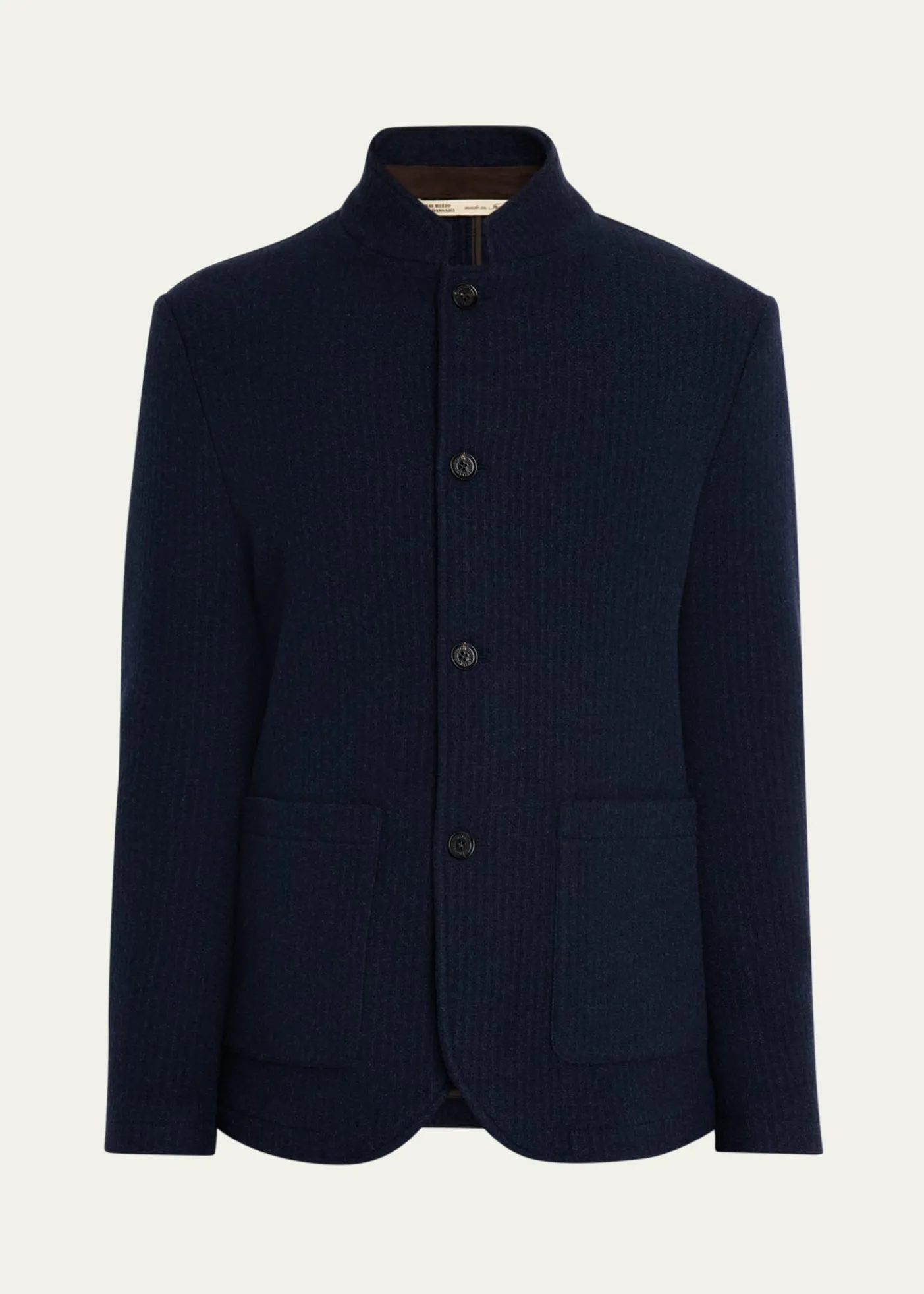 Maurizio BaldassariMen's Cashmere Stand Collar Four-Button Jacket