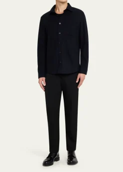Maurizio BaldassariMen's Solferino Cashmere Raw Edge Overshirt