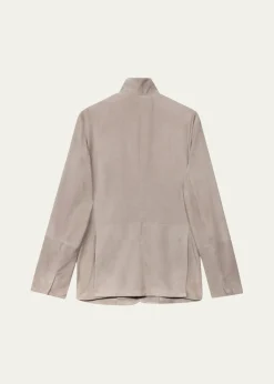 Maurizio BaldassariMen's Suede Five-Snap Jacket