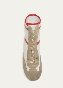 McQueenMen's Boxe Mixed Media High-Top Sneakers