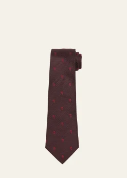 McQueenMen's Skull & Polka Dot Tie