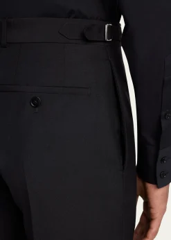McQueenMen's Waist-Tab Straight Fit Flat-Front Trousers