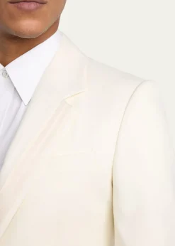 McQueenMen's Wool Pleated-Lapel Single-Breasted Dinner Jacket