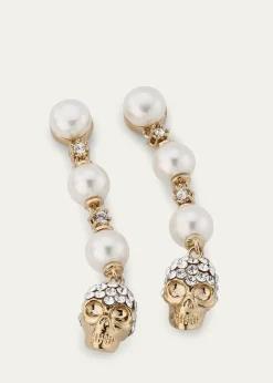 McQueenPearly Skull Drop Earrings