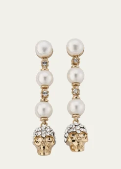 McQueenPearly Skull Drop Earrings