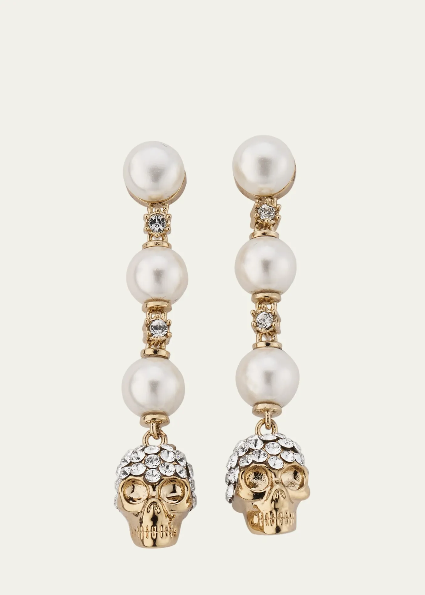 McQueenPearly Skull Drop Earrings