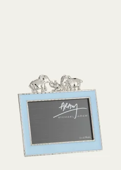 Michael AramBoys' Elephant 4" x 6" Picture Frame, Blue