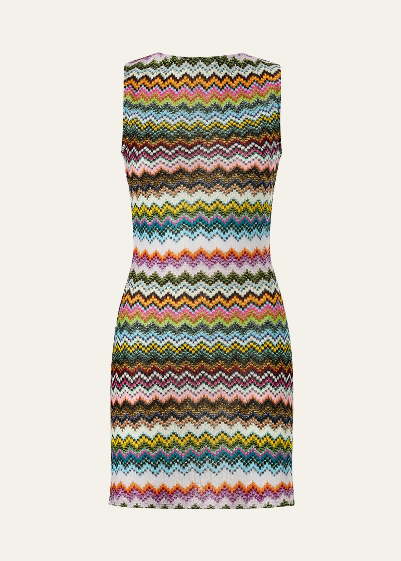 MissoniMare Open-Back Striped Metallic Crochet Mini Dress