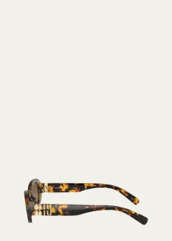 Miu MiuLogo Acetate Oval Sunglasses