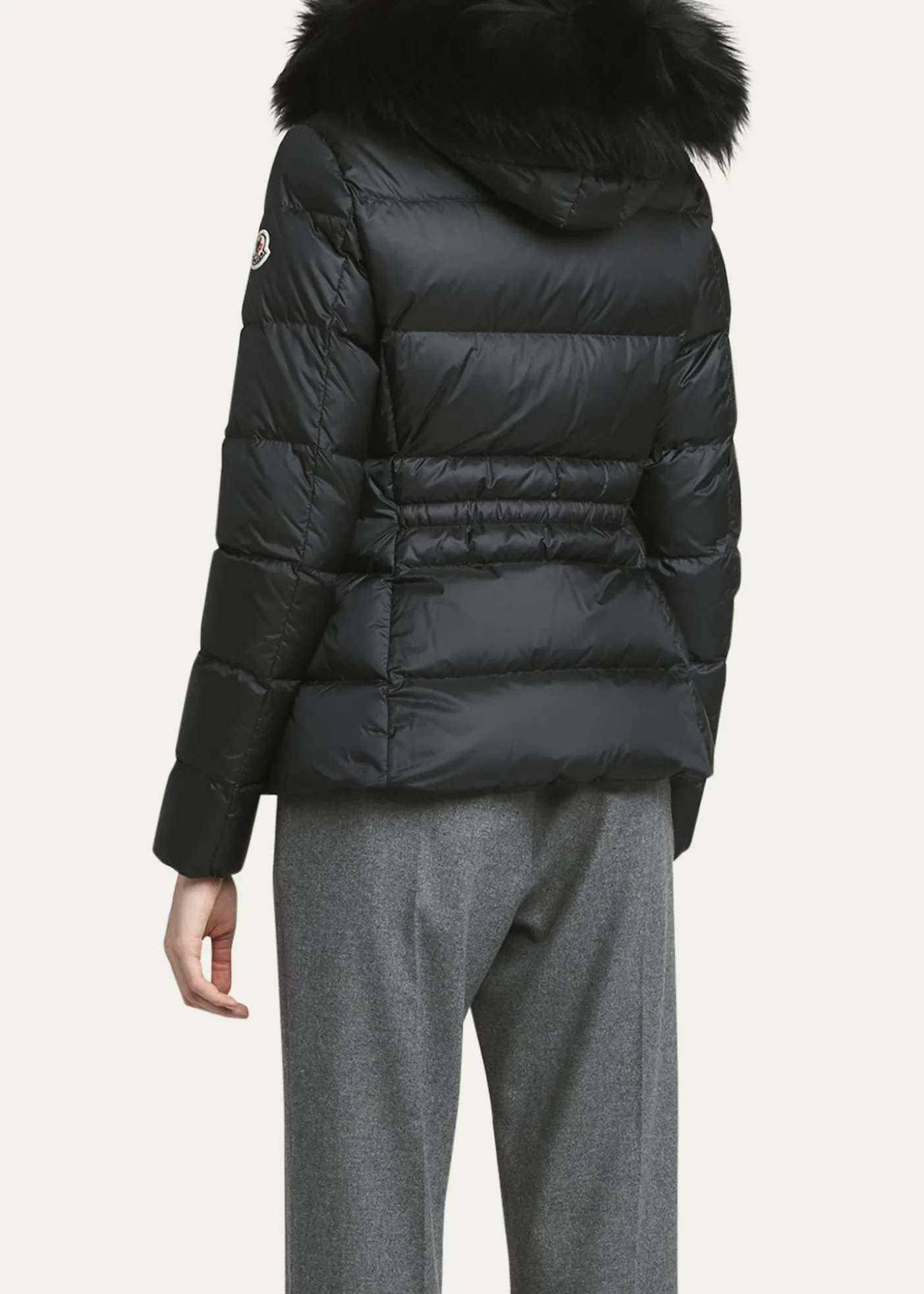 MonclerBoed Hooded Shearling-Trimmed Short Down Jacket