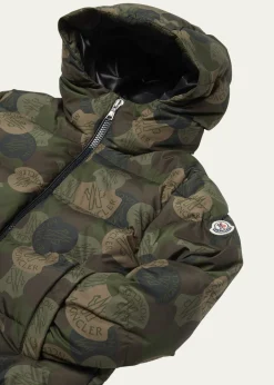 MonclerBoy's Escer Camo Logo-Print Puffer Jacket, Size 4-6