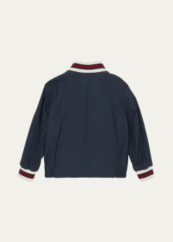 MonclerBoy's Maki Bomber with Striped Trim, Size 4-6