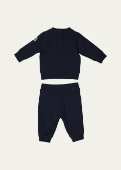 MonclerBoy's Teddy Bear Logo Sweatshirt & Sweatpants, Size 6M-3