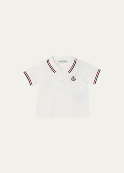 MonclerBoy's Tricolor-Trim Short-Sleeve Polo Shirt, Size 6M-3