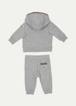 MonclerBoy's Two-Piece Tri-Stripe Hoodie & Sweatpants Set, Size 6M-3