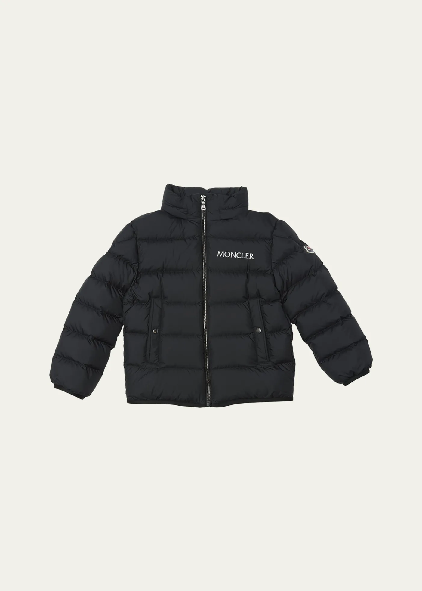 MonclerBoy's Bajan Airsoft Hooded Zip-Front Down Jacket, Size 8-10