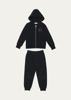 MonclerBoy's Embroidered M Hoodie & Joggers, Size 4-6