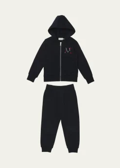 MonclerBoy's Embroidered M Hoodie & Joggers, Size 8-10