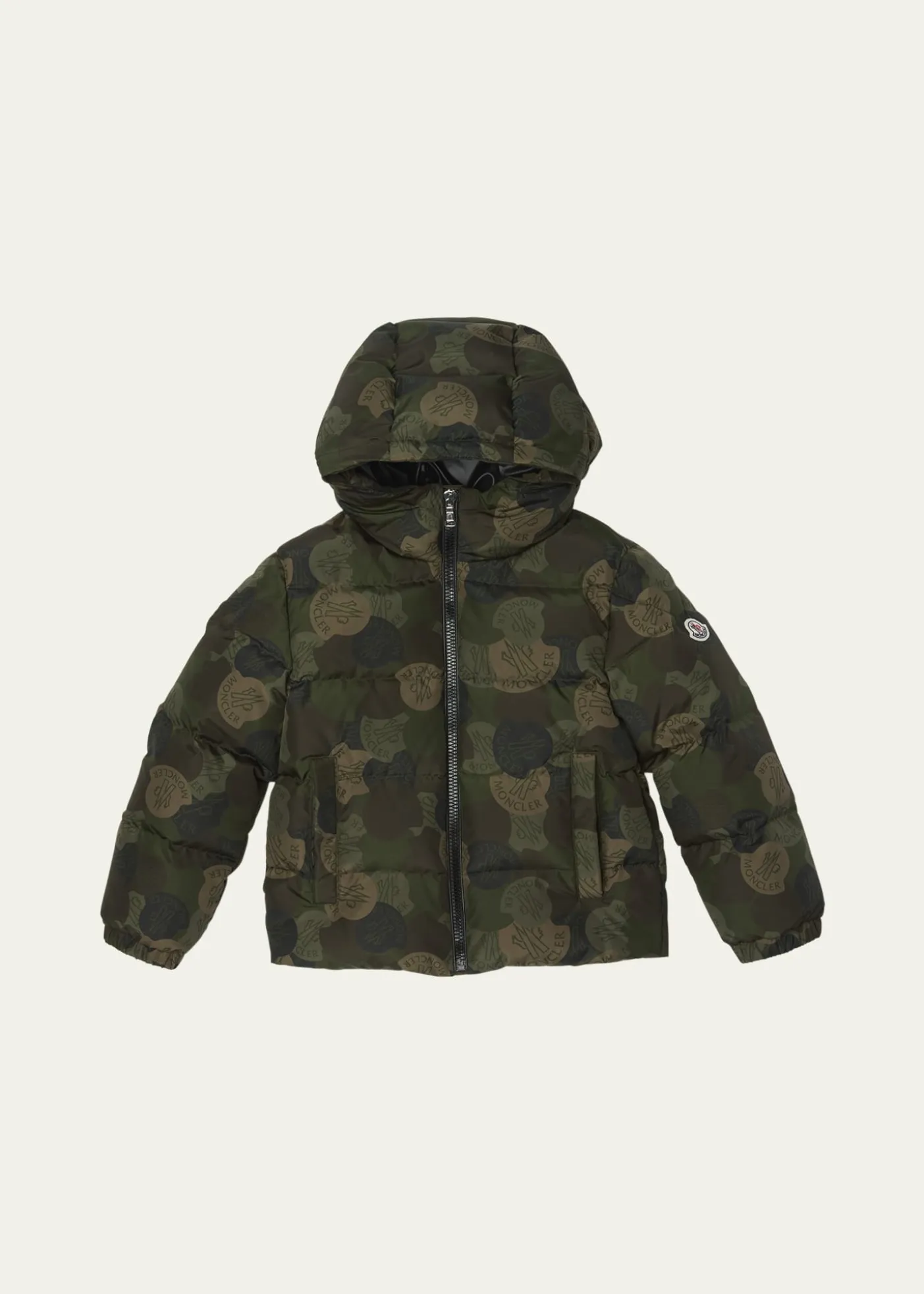 MonclerBoy's Escer Camo Logo-Print Puffer Jacket, Size 12-14