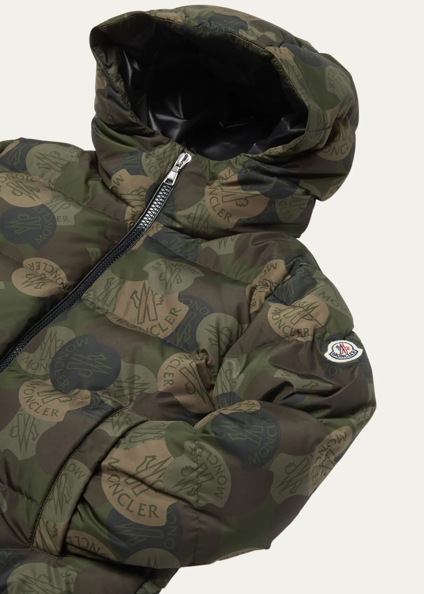 MonclerBoy's Escer Camo Logo-Print Puffer Jacket, Size 8-10