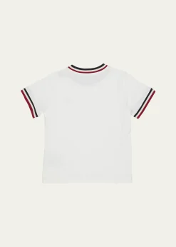 MonclerBoy's Logo Patch Striped Trim T-Shirt, Size 8-14