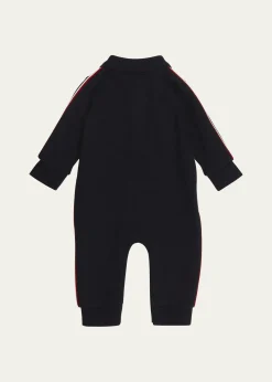 MonclerBoy's Logo-Print Polo Romper, Size Newborn-24M