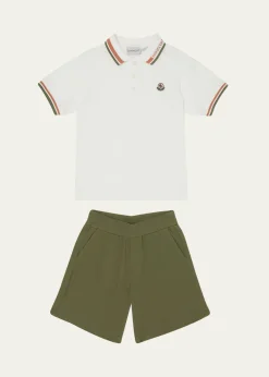MonclerBoy's Polo Shirt W/ Shorts Set, Size 8-10