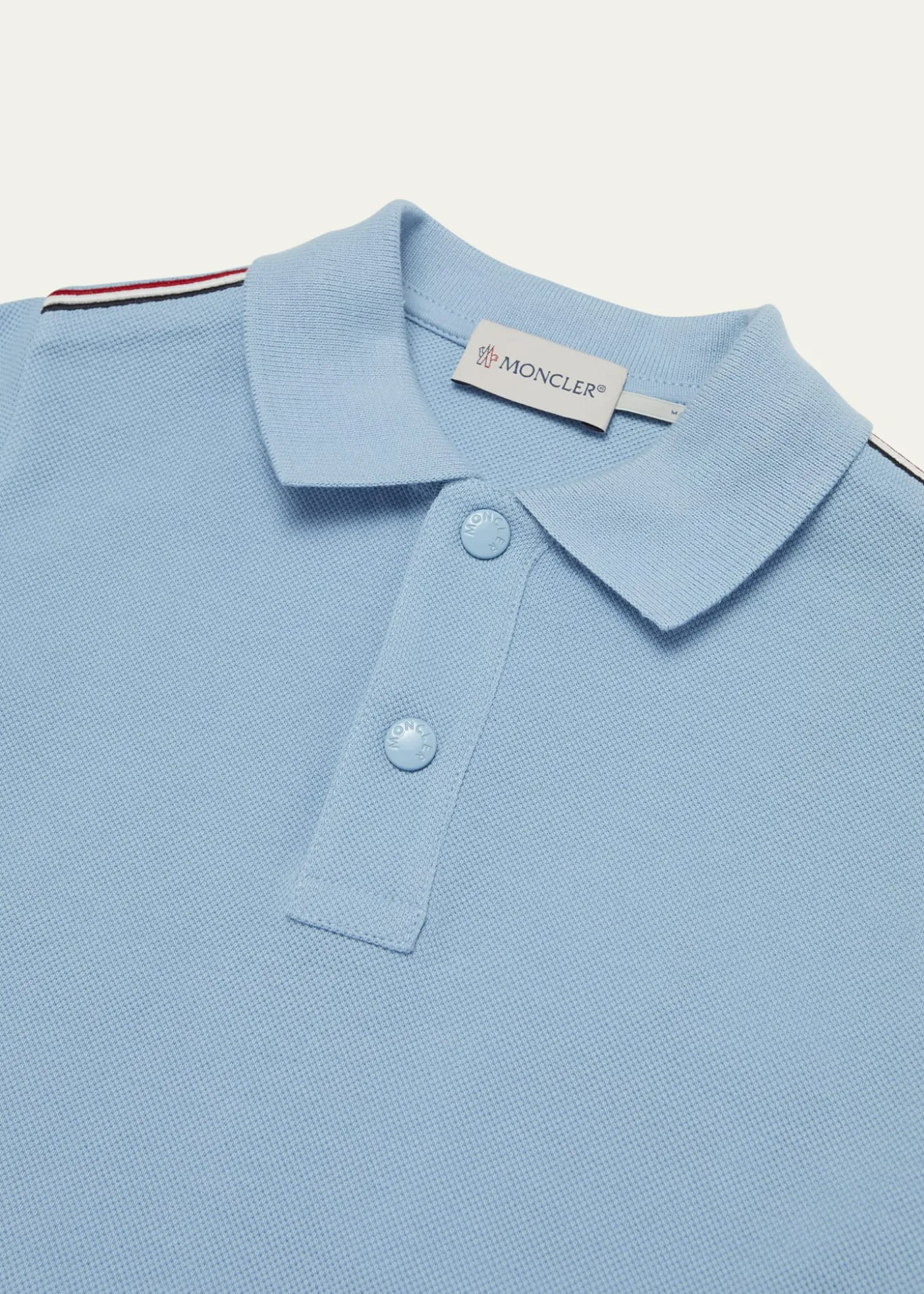 Moncler Boy's Tri-Stripe Pique Polo Shirt, Size 12-14