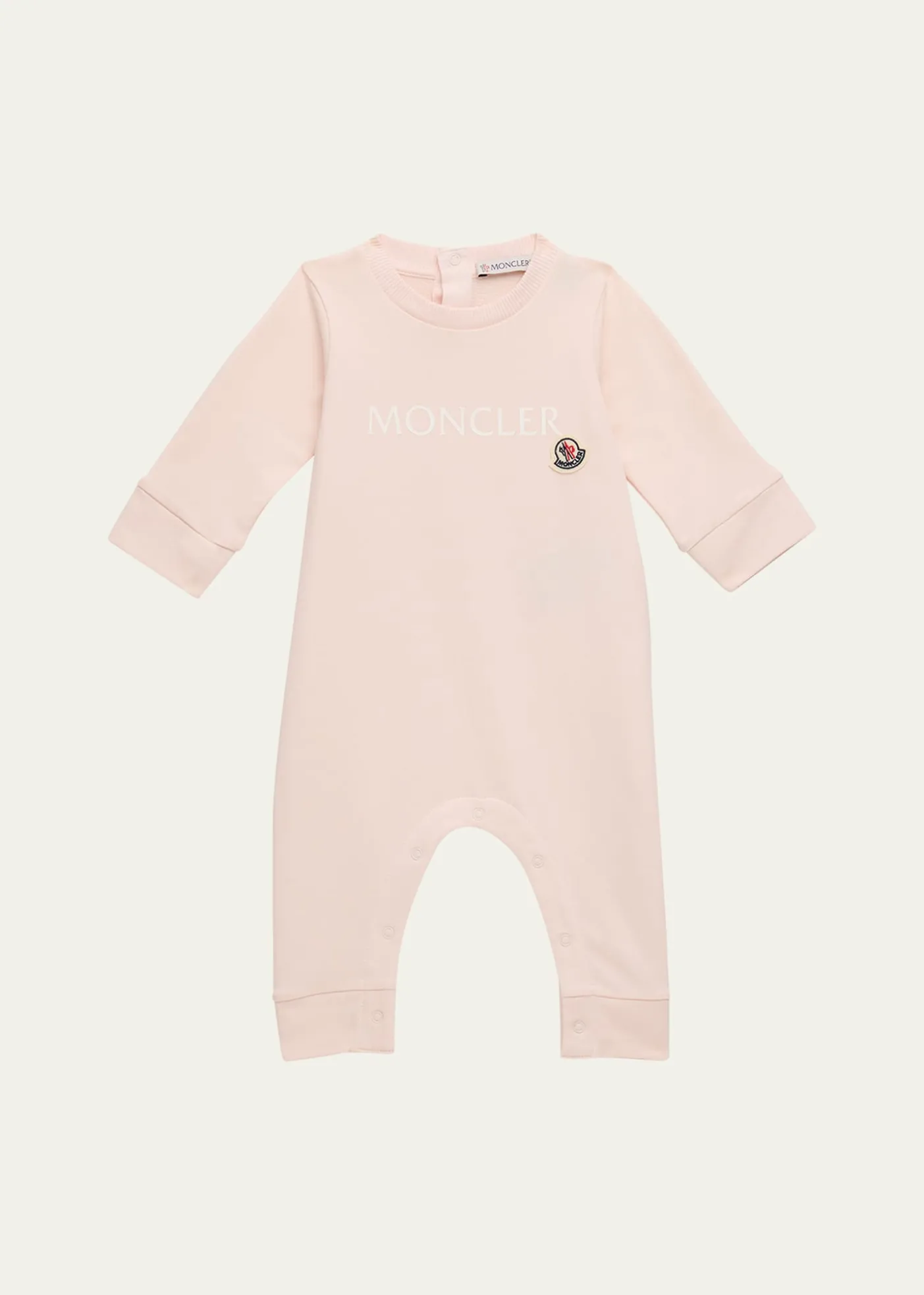 MonclerGirl's Logo-Print Coverall, Size Newborn-12M