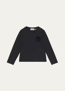 MonclerGirl's 3D Flower Long-Sleeve T-Shirt, Size 12-14