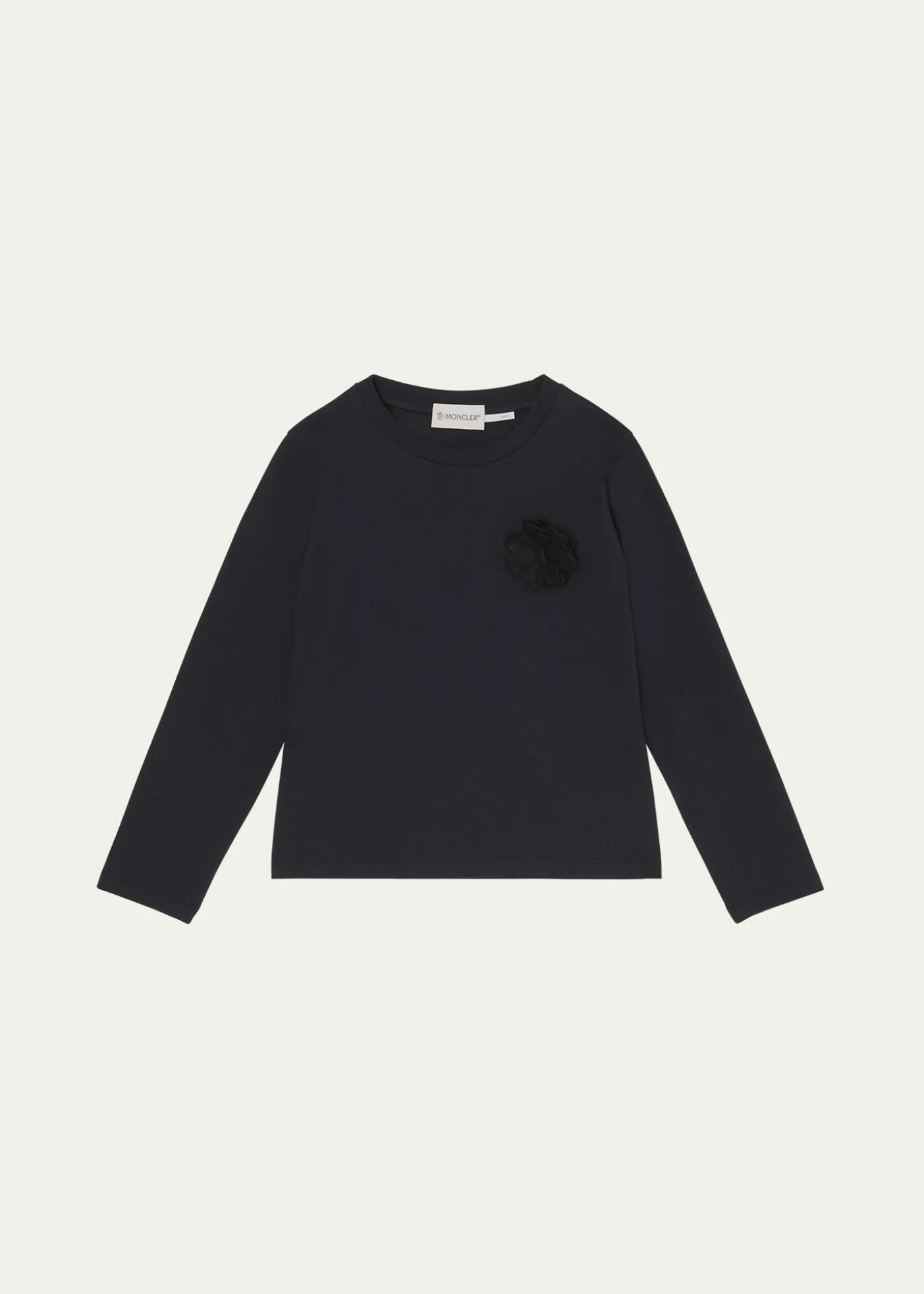 MonclerGirl's 3D Flower Long-Sleeve T-Shirt, Size 12-14