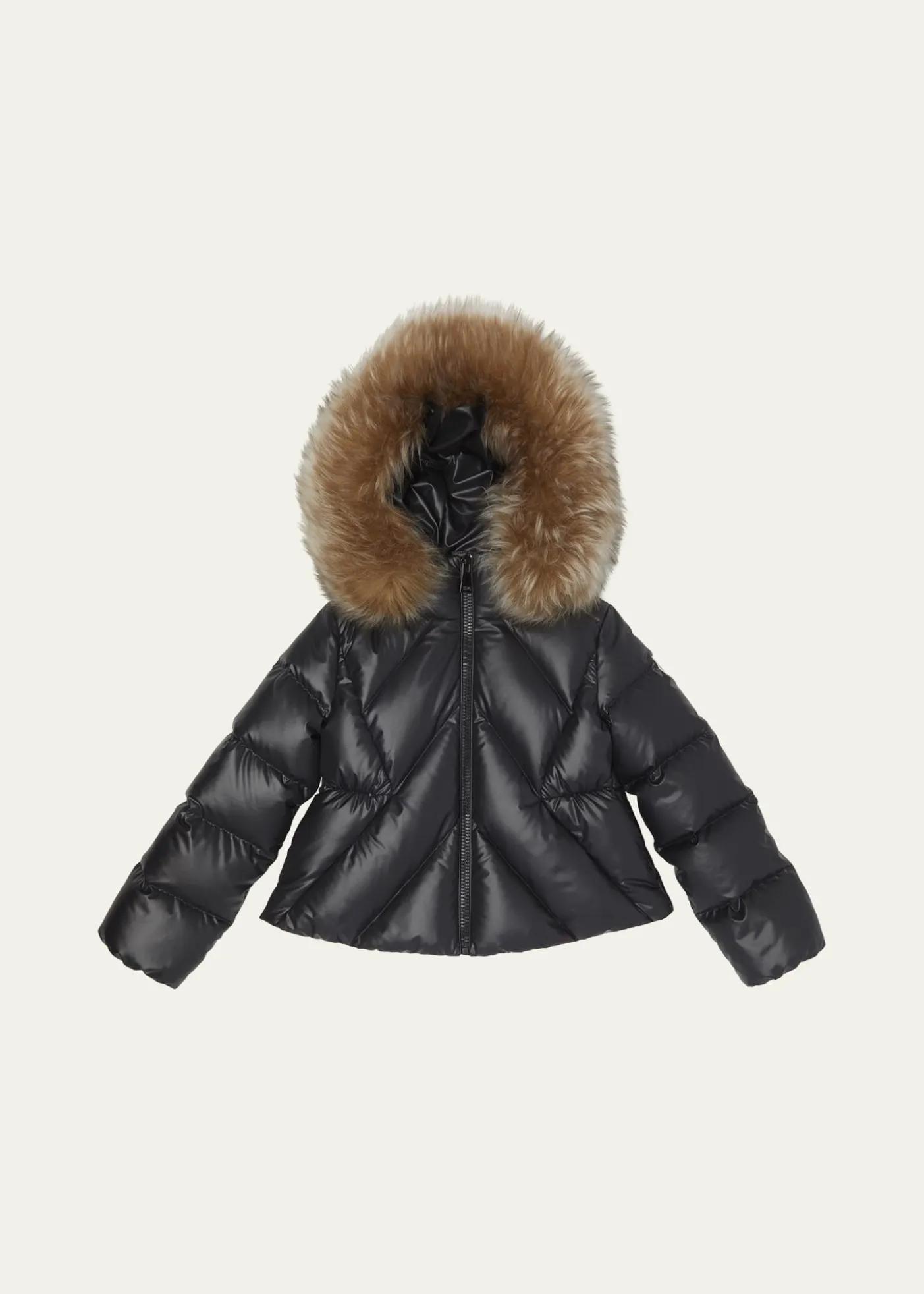MonclerGirl's Domas Shearling Hooded Down Jacket, Size 12-14