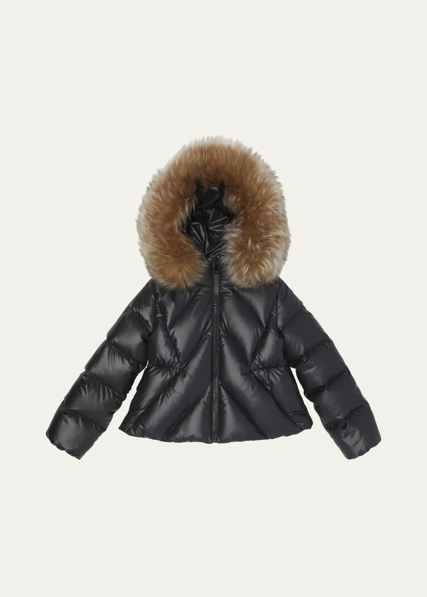 MonclerGirl's Domas Shearling Hooded Down Jacket, Size 8-10