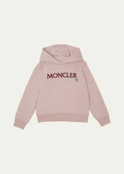 Moncler Girl's Embroidered Logo-Print Hoodie, Size 8-14