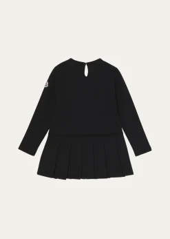 MonclerGirl's Logo Detail Pleated Sweatshirt Dress, Size 12-14
