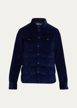 Moncler GrenobleMen's Snap-Front Shirt Jacket