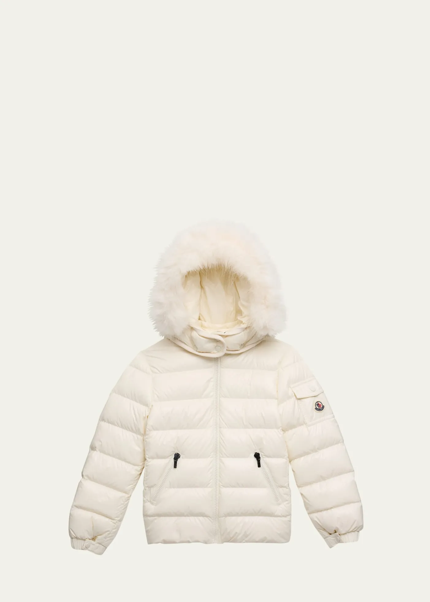 MonclerKids Bady Faux Fur Quilted Jacket, Size 4-6