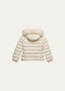 Moncler Kids Bady Faux Fur Quilted Jacket, Size 8-14