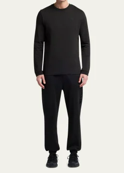 MonclerMen's Cotton Graffiti Logo Long-Sleeve T-Shirt