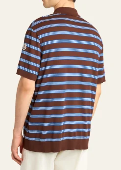 MonclerMen's Cotton Knit Triple-Stripe Polo Shirt